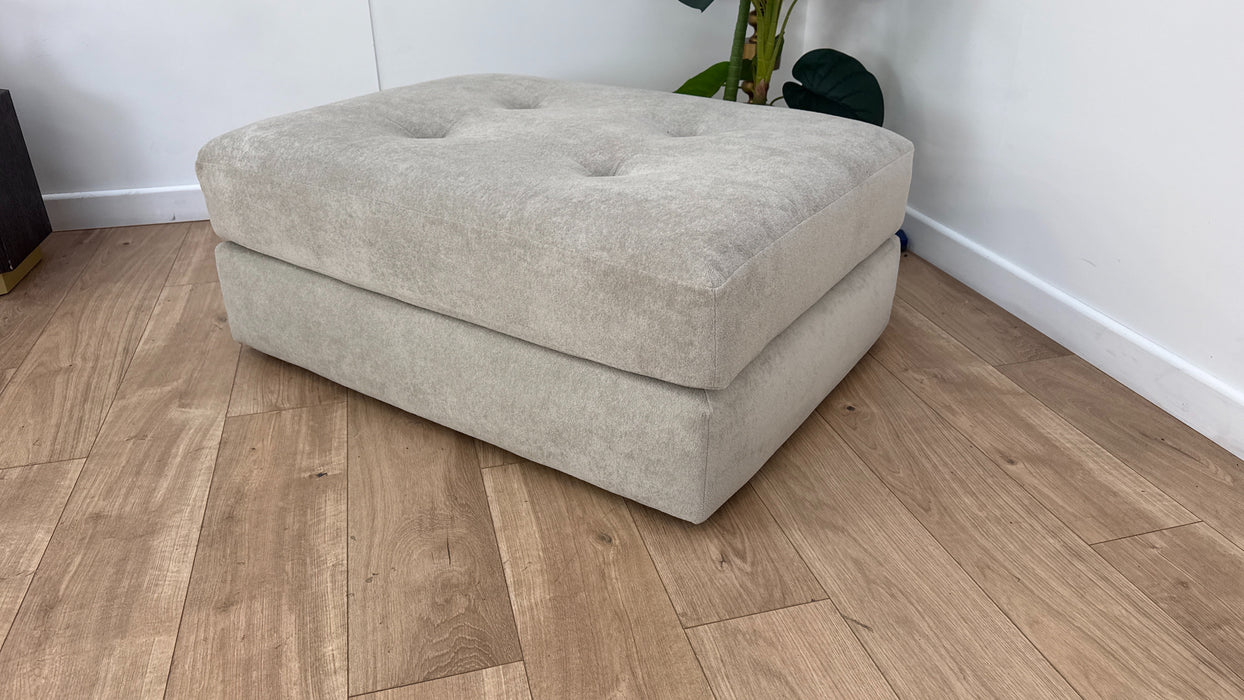 Sofology Ascot Fabric Footstool in Soft Sherpa Stone