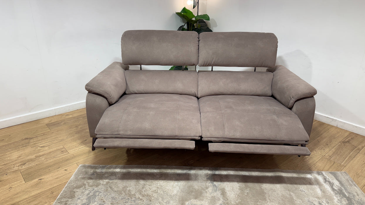 Sofology Bailey Fabric 2.5 Seater Power Recliner/Headrest in Lifestyle Flecked Nutmeg