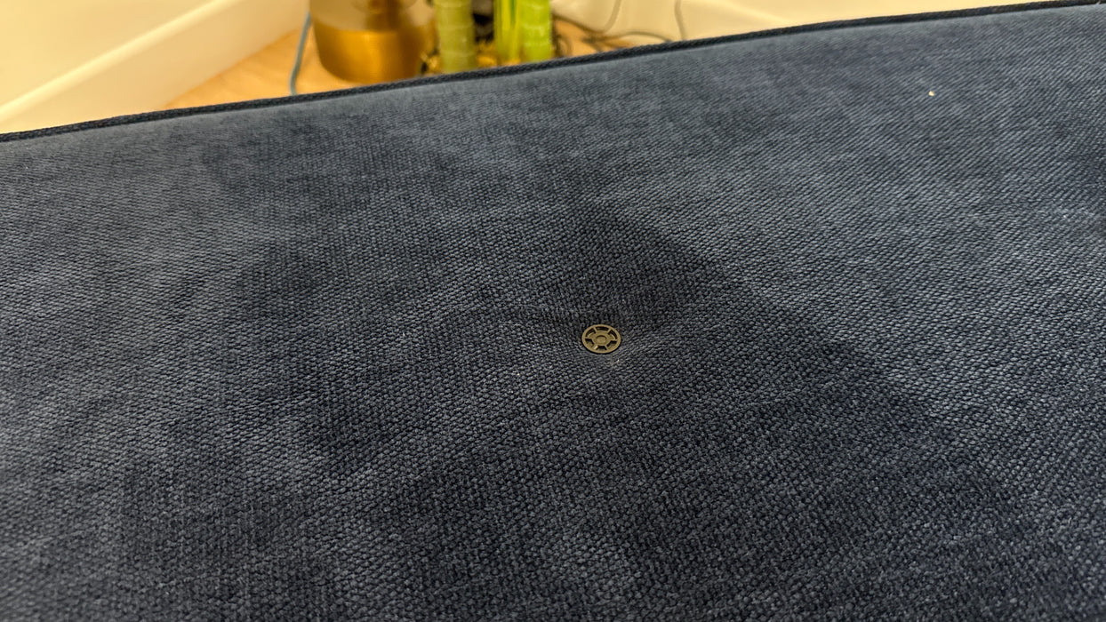 Sofology Cricket Fabric Footstool in Smooth Textured Chenille Navy