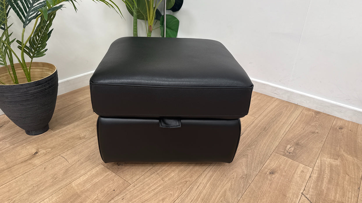 Keagan Storage Footstool in Black