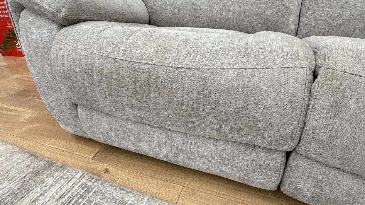 Sofology The Radley 1.5 Corner 2.5 Console Fabric Recliner Sofa in Meo Silver Grey