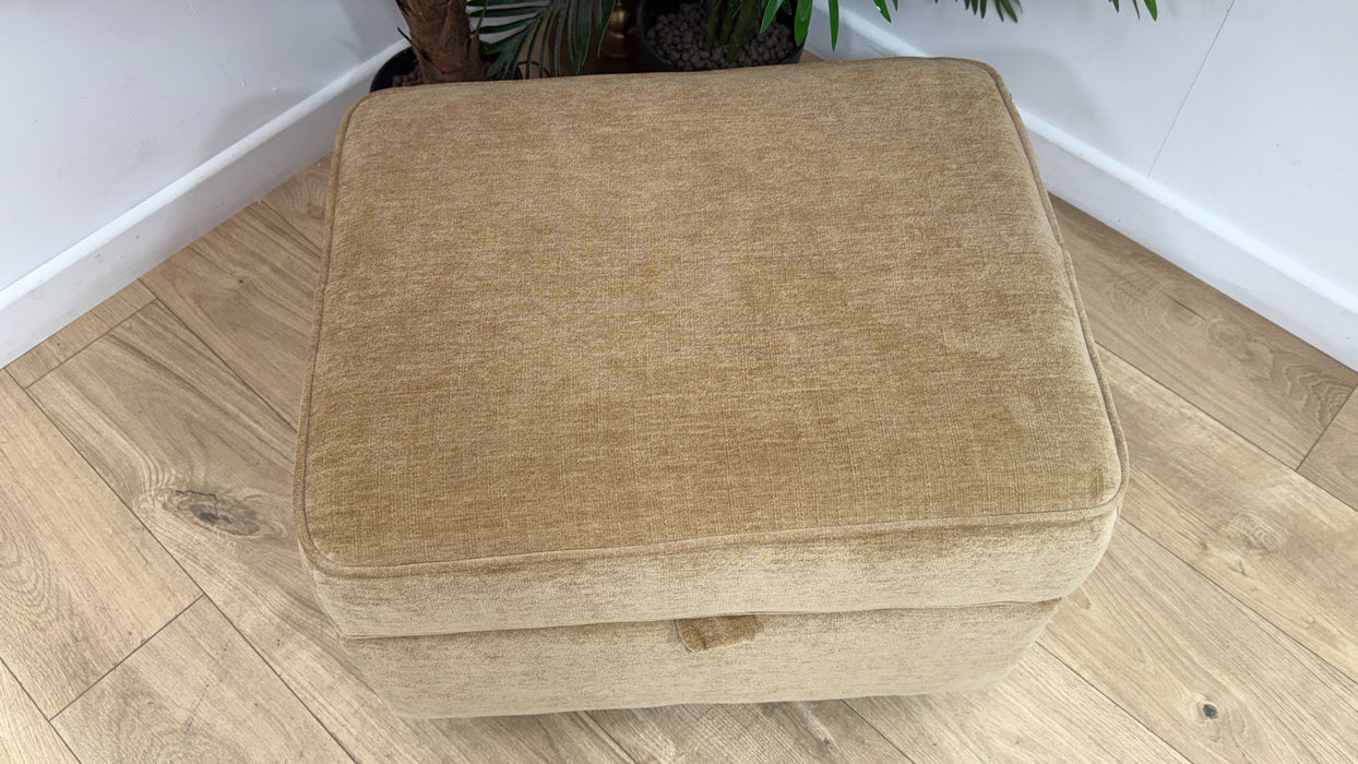 Sofology Brixton Fabric Storage Footstool in Soft Chenille Almond