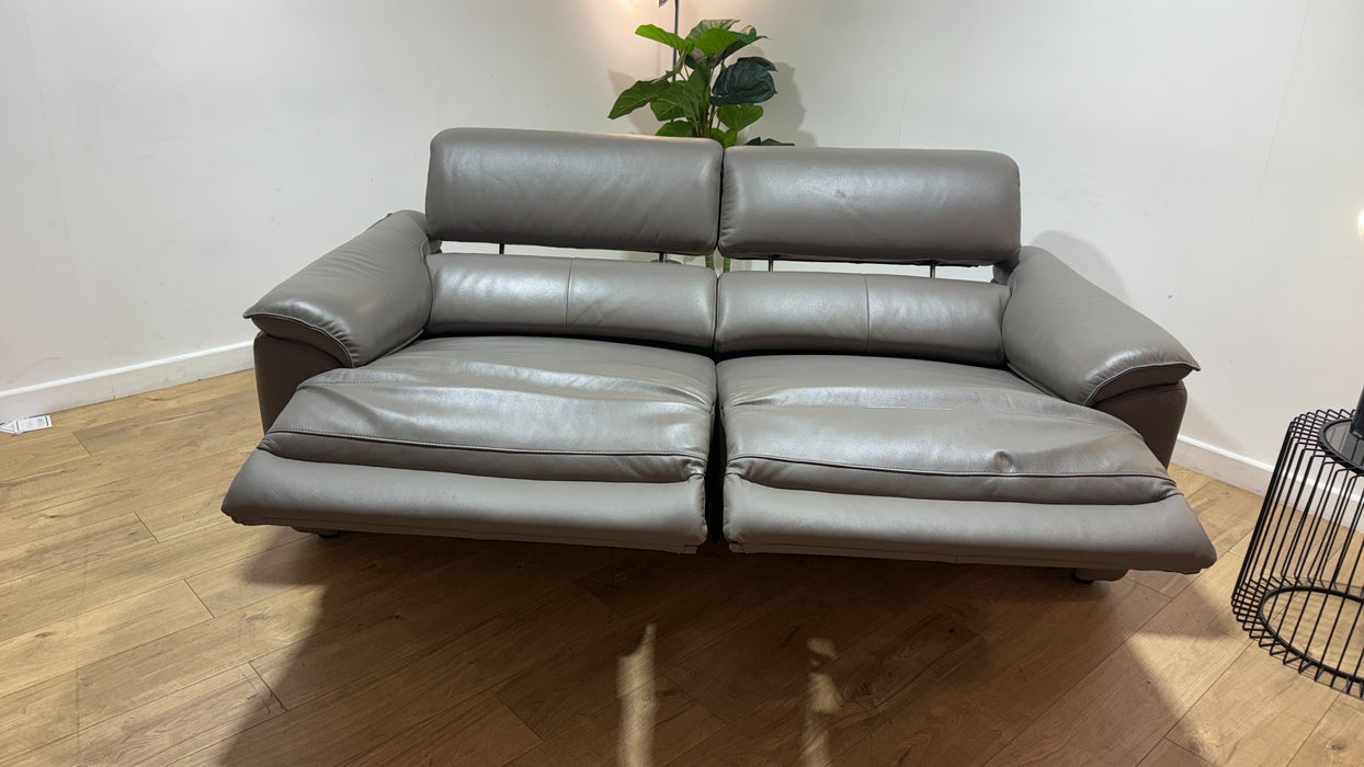 Sofology Hugo Leather 2.5 Seater Power Recliner/Headrest in Trusty Embossed Elephant