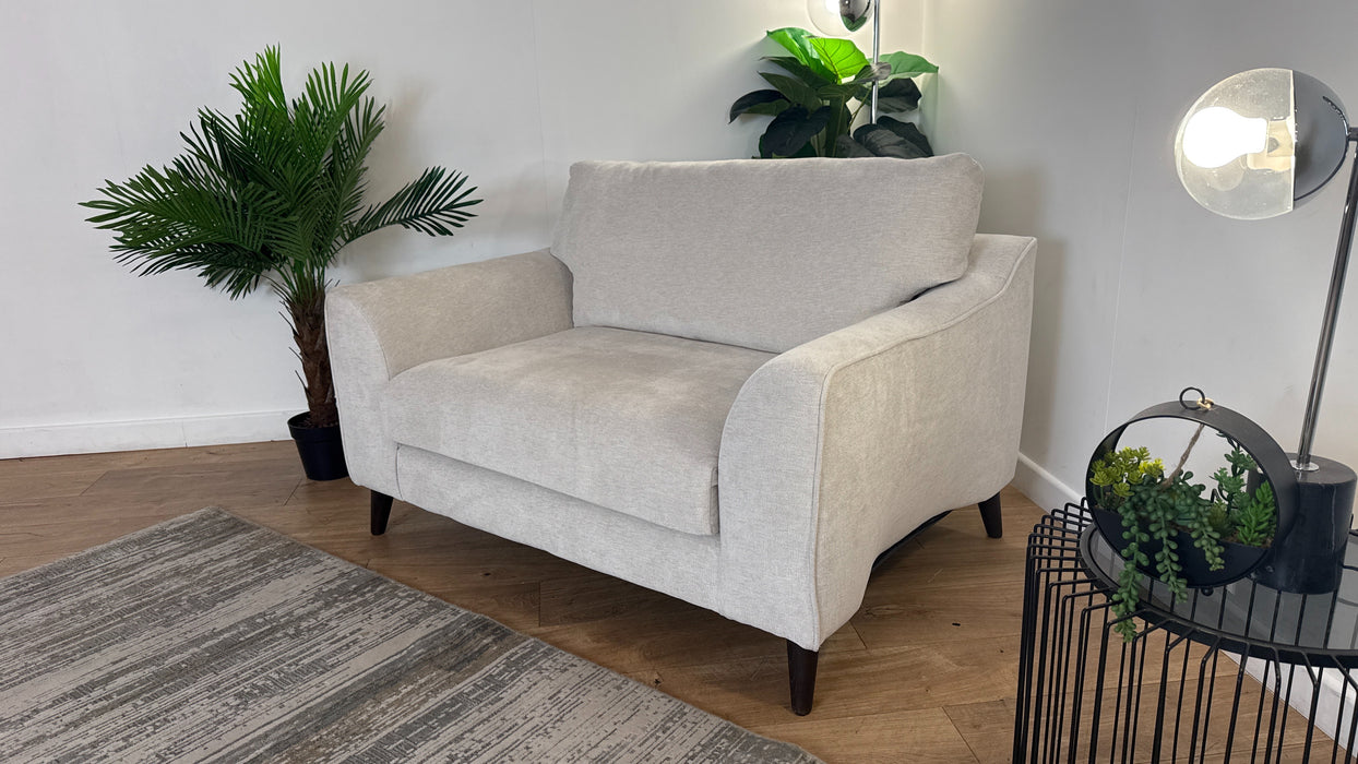 Sofology Mayfair Fabric Loveseat Foam Seats in Linen Look Chenille Mist/Pearl