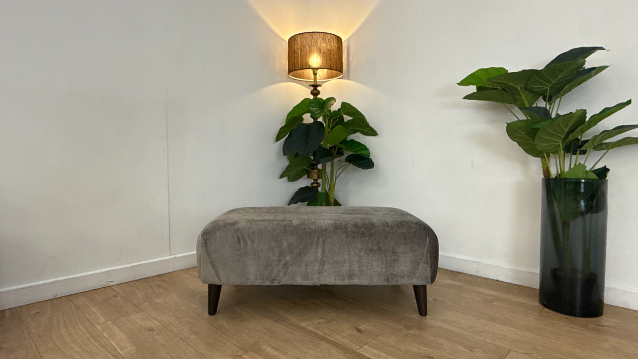 Sofology Mayfair Fabric Designer Footstool in Luxury Chenille Truffle