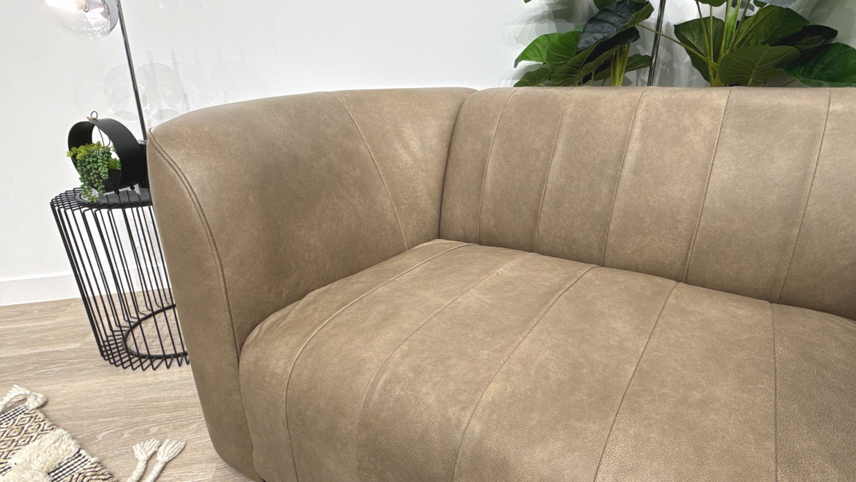 Sofology Fitzrovia Leather Loveseat in  Relaxed Natural
