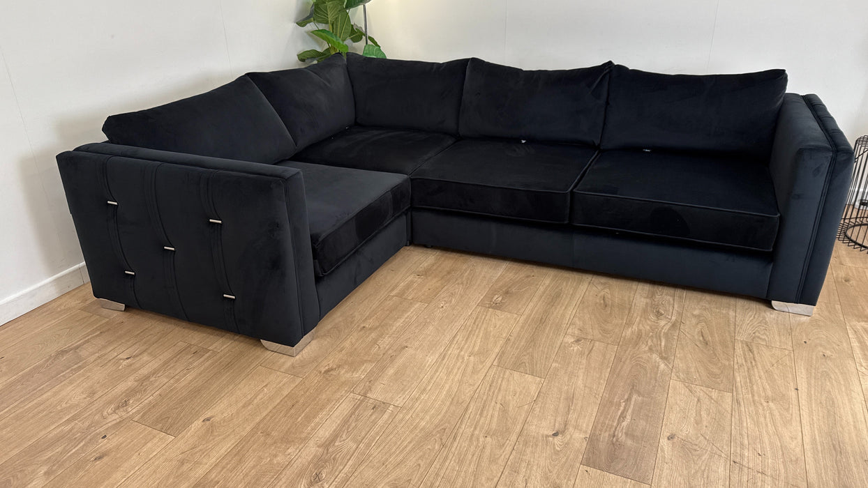 Sofology The Titan 1 Corner 2 Fabric Sofa in Festival Black/Bronze Mix