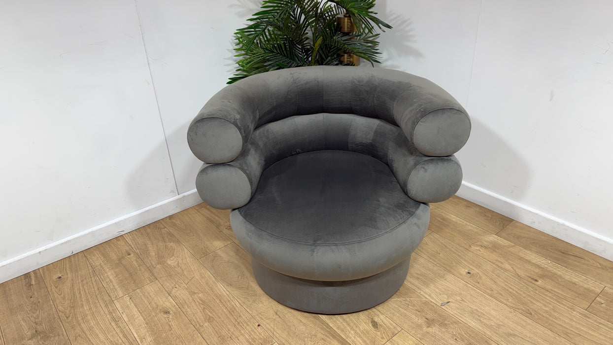 Sofology The Fitzrovia Fabric Accent Chair in Matt Velvet Slate Without Trim