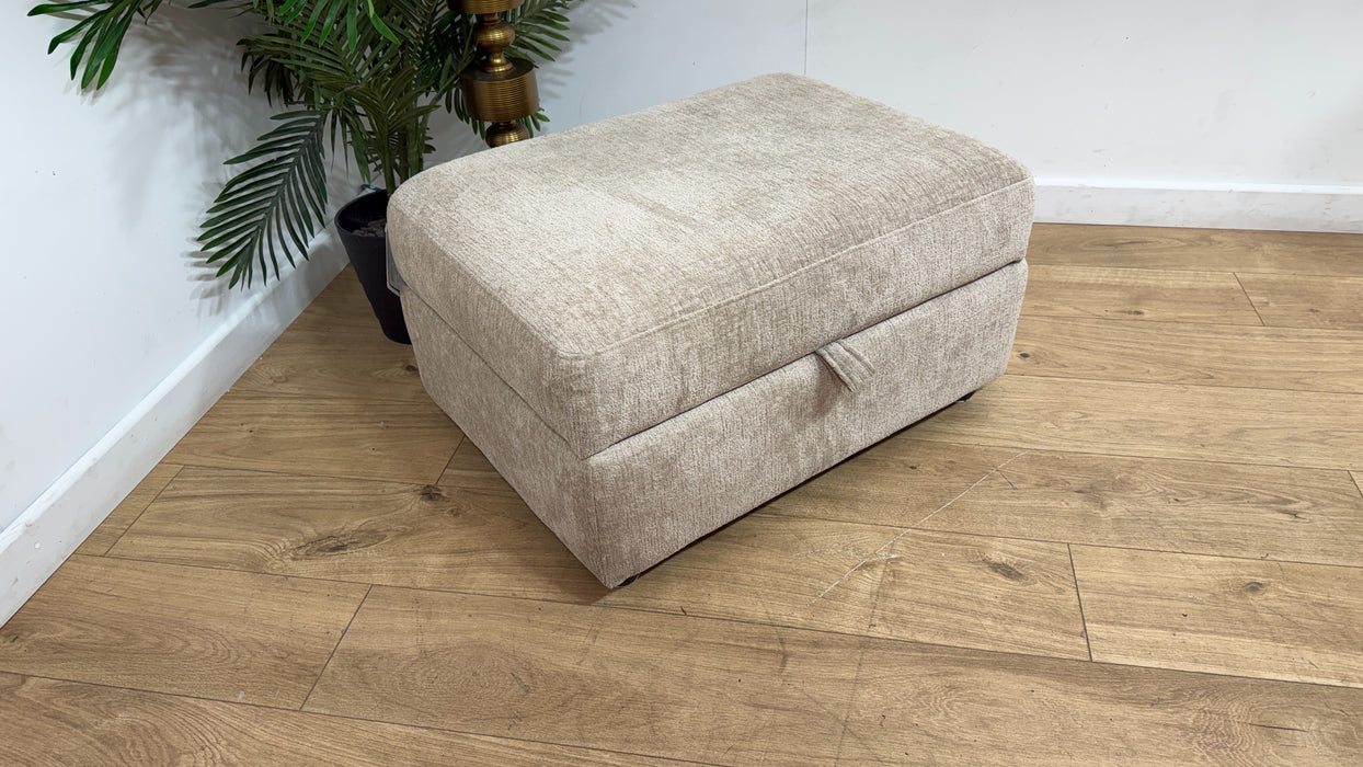 Sofology Portobello Storage Foam Footstool in Teddy Chenille Natural
