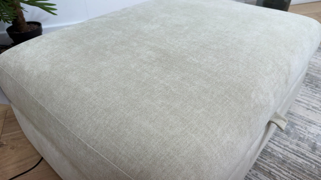 Sofology Haven Fabric Storage Footstool in Vintage Chenille Natural
