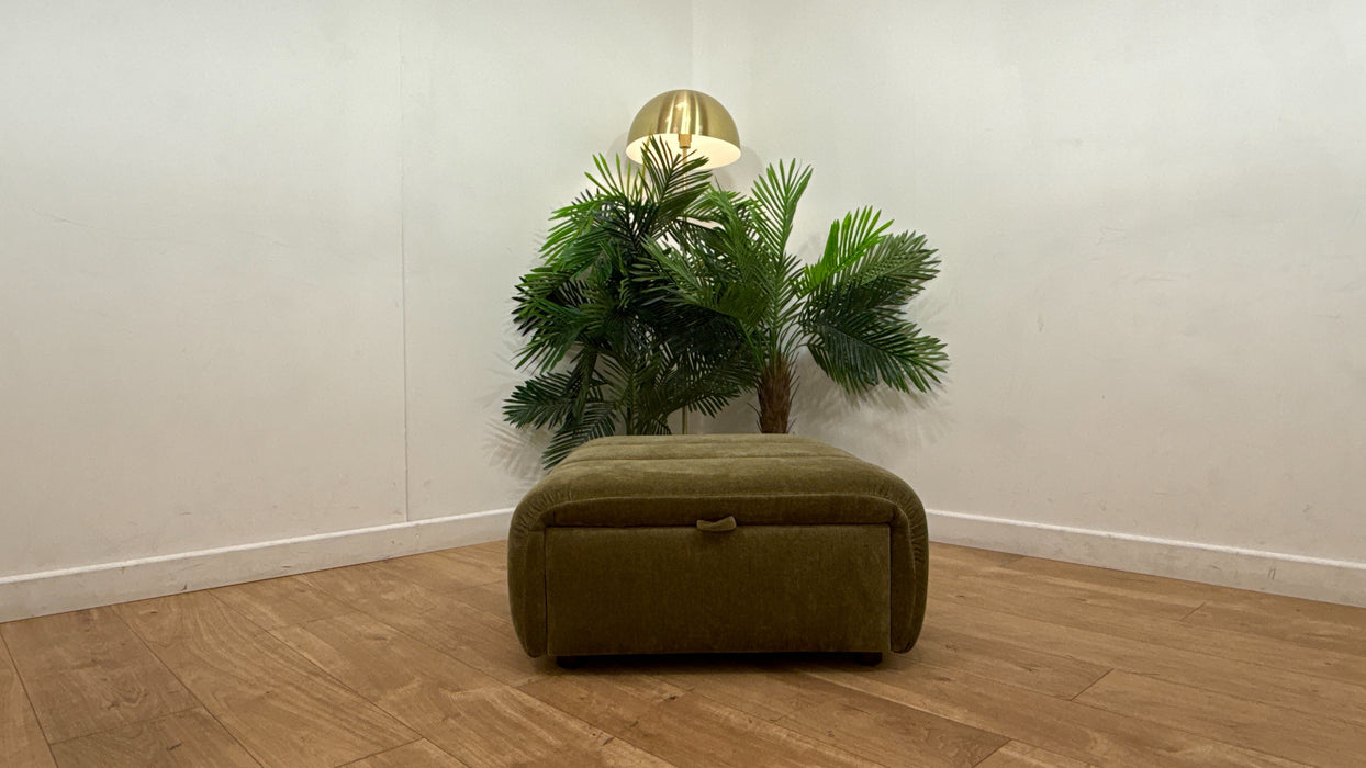 Sofology Waldorf Fabric Storage Footstool in Soft Chenille Olive