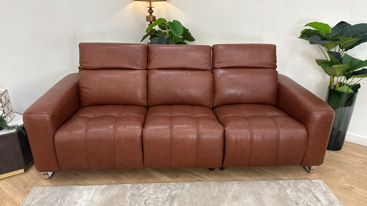 Sofology Marvella Leather 3 Seater in Trusty Sheen Butterscotch