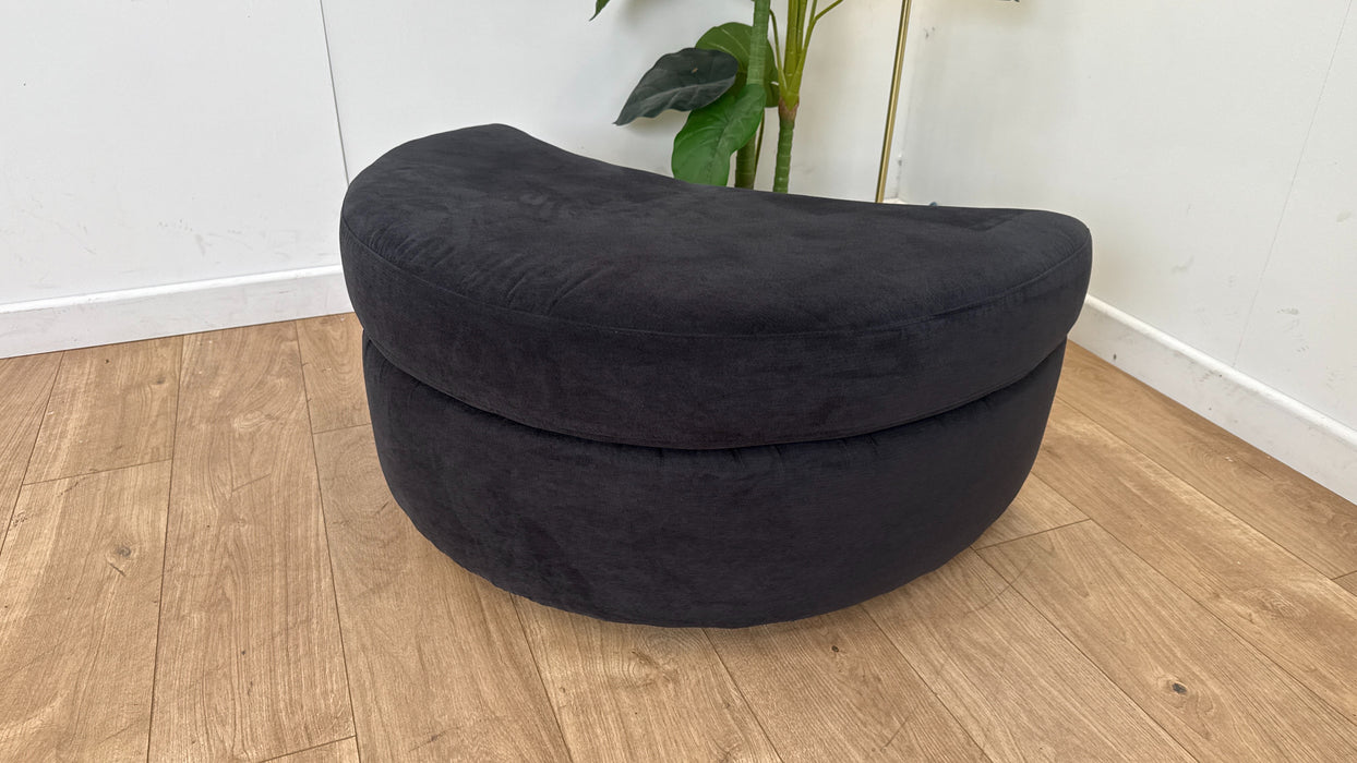 DFS The Freya Fabric Footstool in Dark Blue