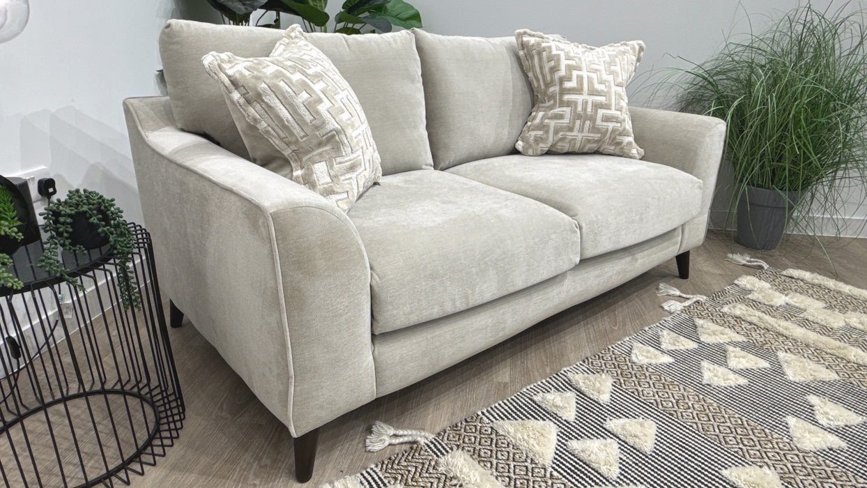 Sofology Mayfair Fabric 2 Seater Foam Seats in Soft Chenille Linen/Pearl Mix