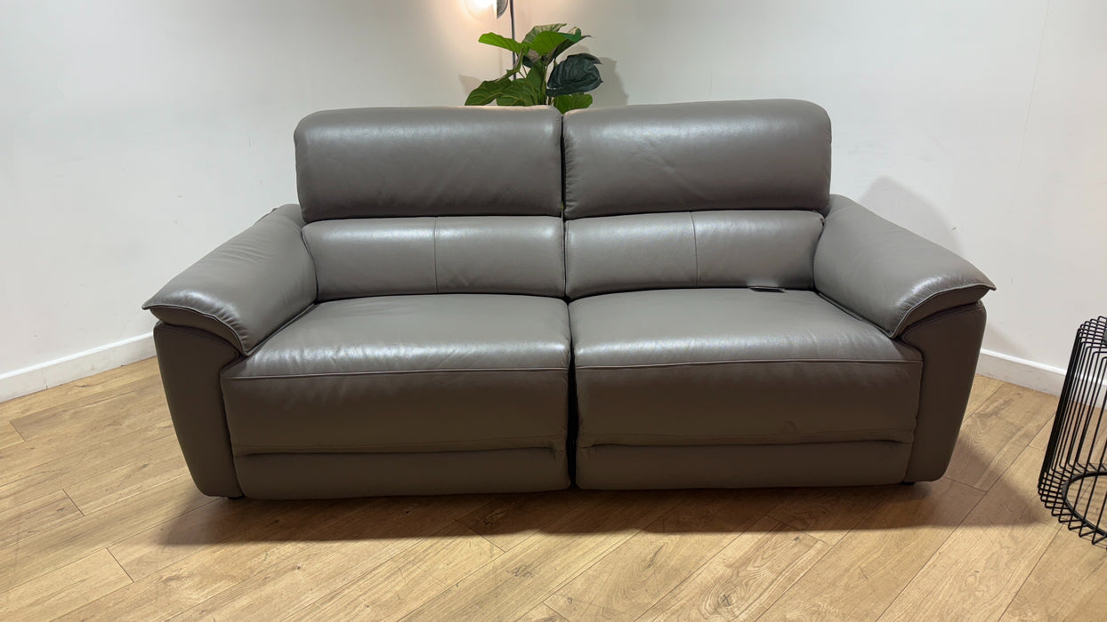 Sofology Hugo Leather 2.5 Seater Power Recliner/Headrest in Trusty Embossed Elephant