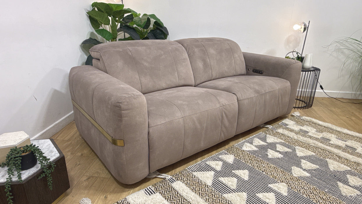 Sofology Lumiere Fabric 2.5 Seater Power Recliner/Headrest in Lifestyle Flecked Nutmeg