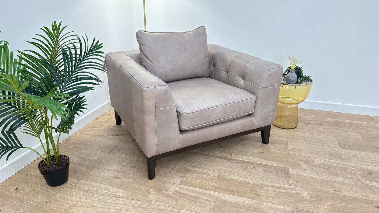 Topham 1 Seater - Leather Chair - Taupe