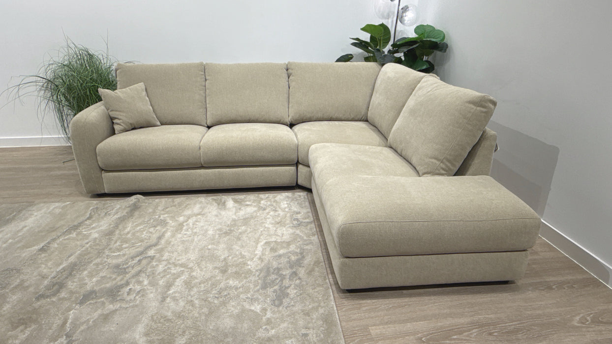 Sofology Restore Fabric 3 Corner 1 Chaise in Chenille Pebble