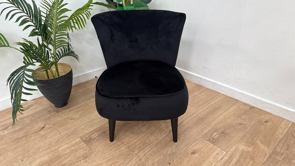 DFS Fabric Slipper Accent Chair in Black