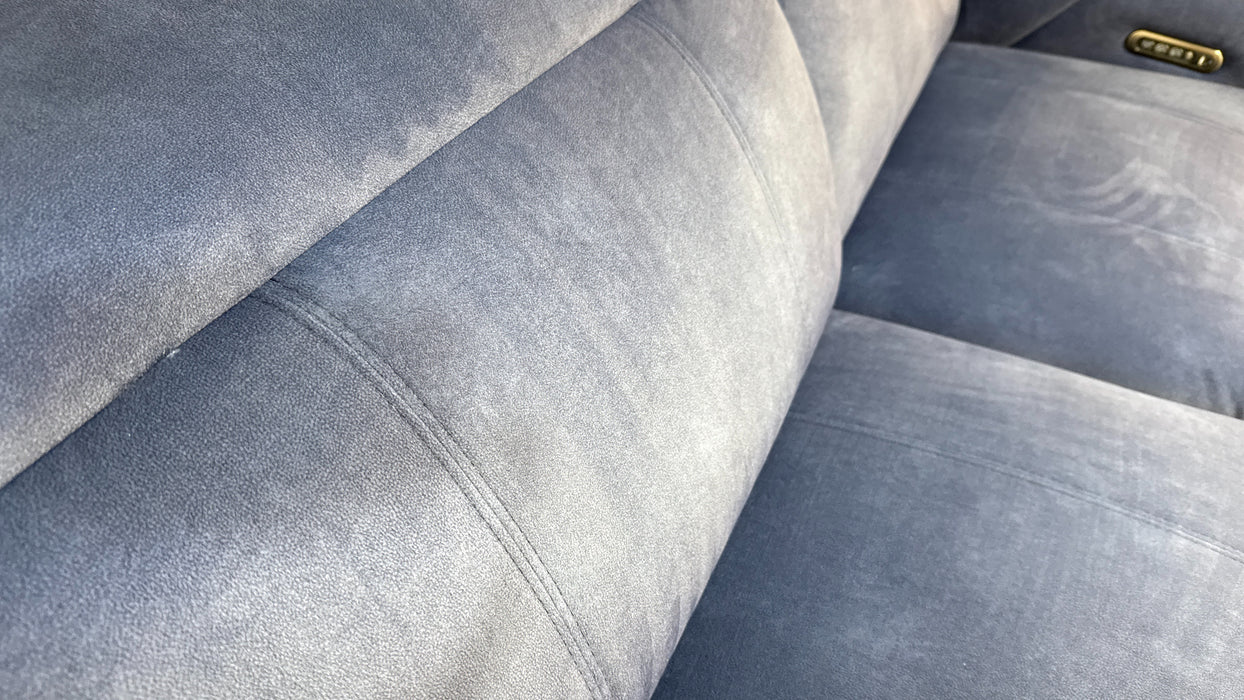 Sofology Allure Fabric 2.5 Seater Power Recliner/Headrest Lumbar Support in Lifestyle Flecked Navy