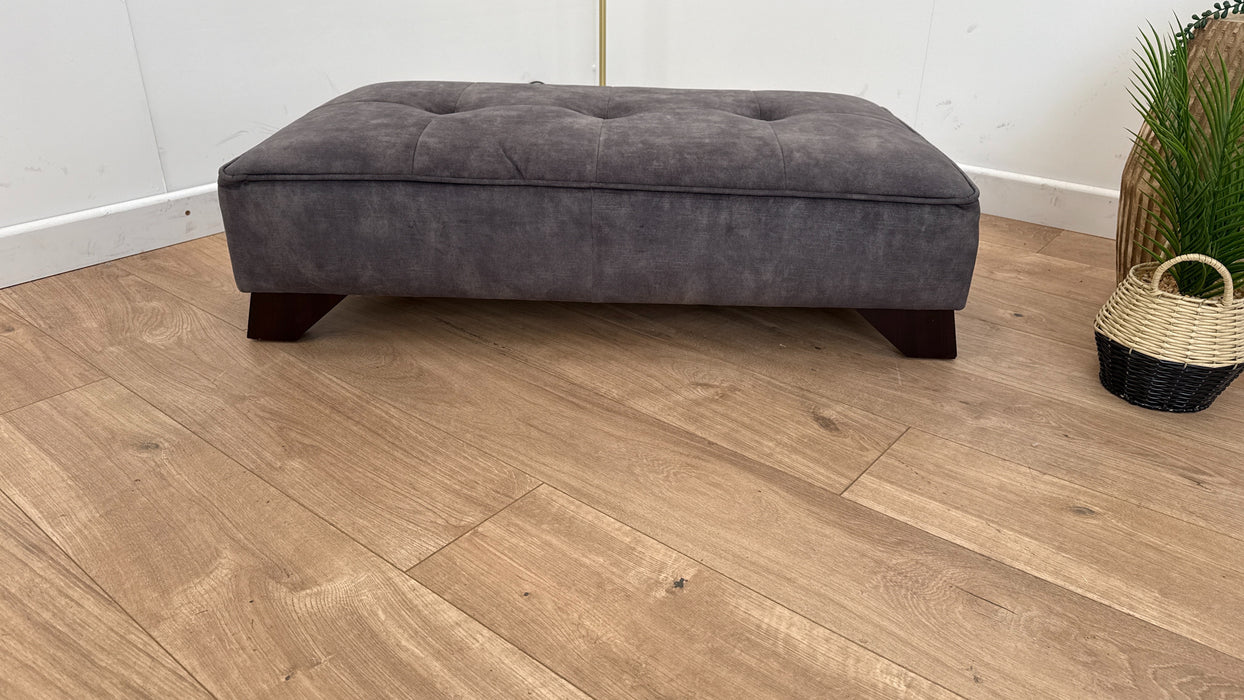 Bartelli Fabric Designer Footstool - Sublime Asphalt