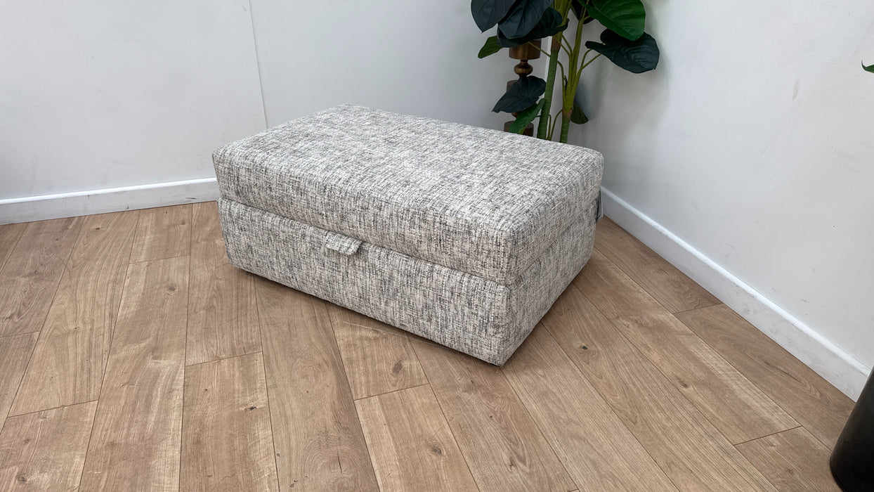 Sofology Cove Fabric Large Storage Footstool in Artisan Chenille Grey