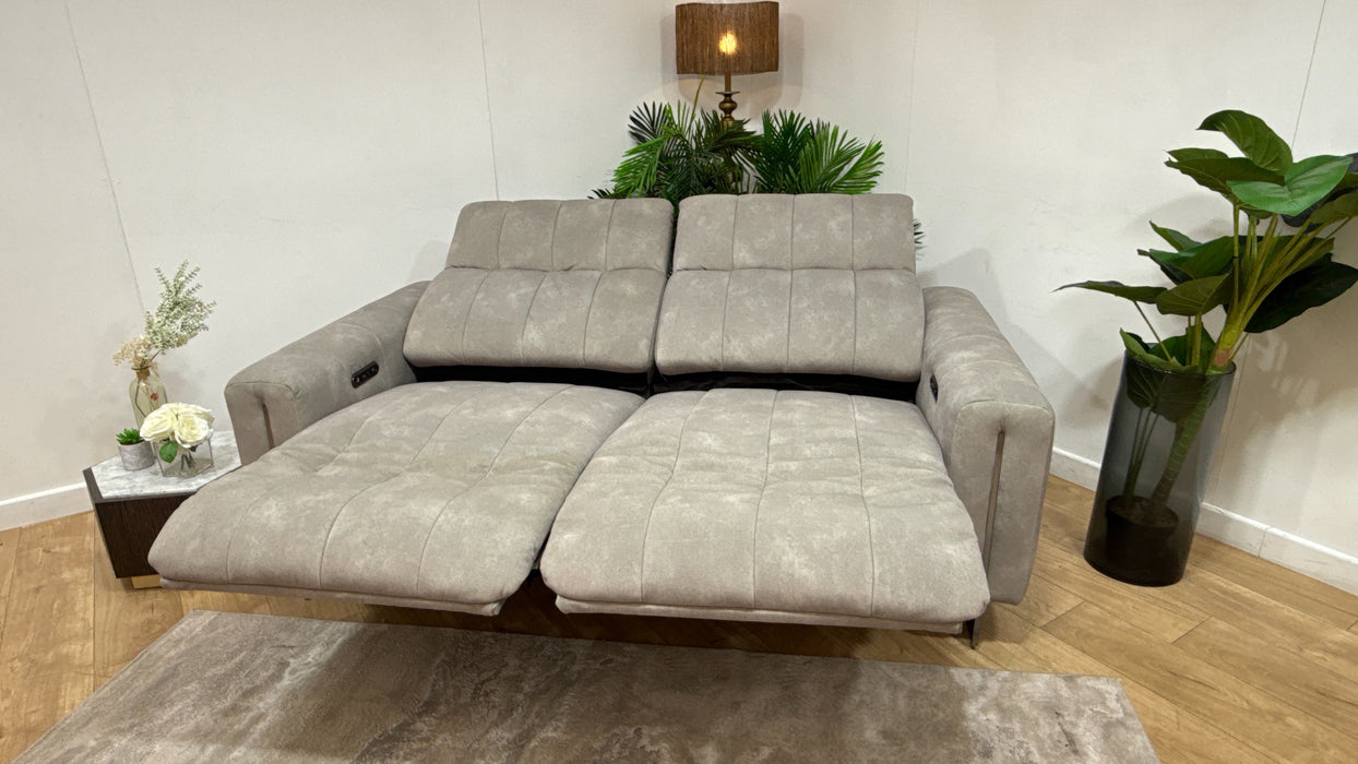 Sofology Paramount Fabric 2.5 Seater Power Recliner/Headrest in Lifestyle Flecked Stone