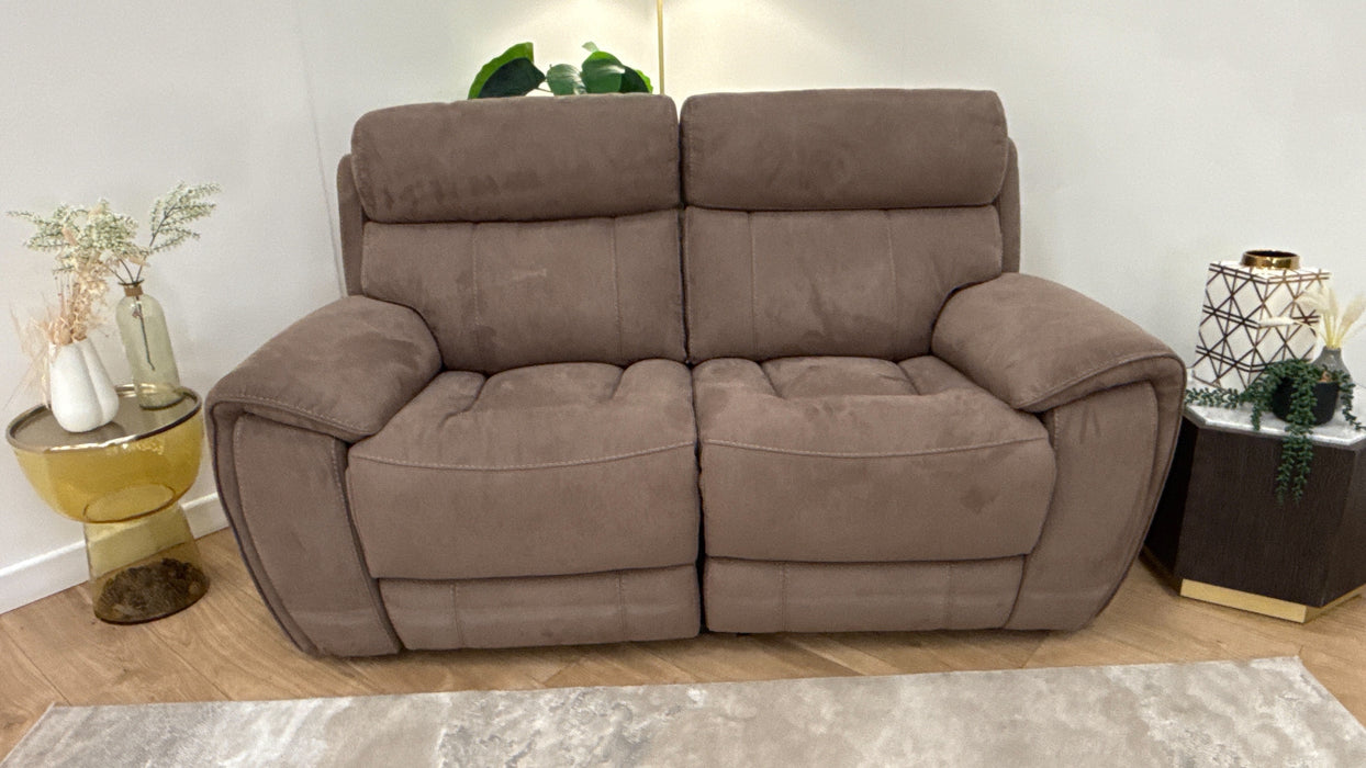 Sofology Radleigh Fabric 2 Seater Power Recliner/Headrest in Lifestyle Textured Cappuccino
