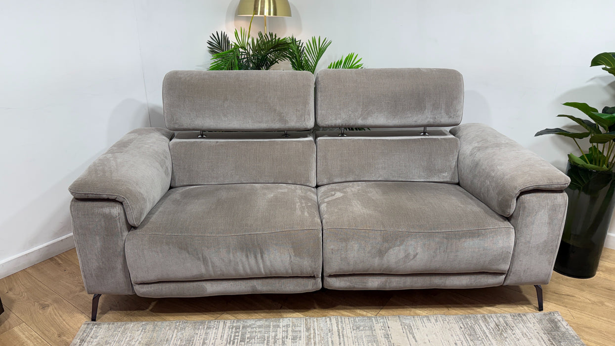 Sofology Fratelli Fabric 2.5 Seater Power Recliner/Headrest in Relaxed Chenille Nutmeg