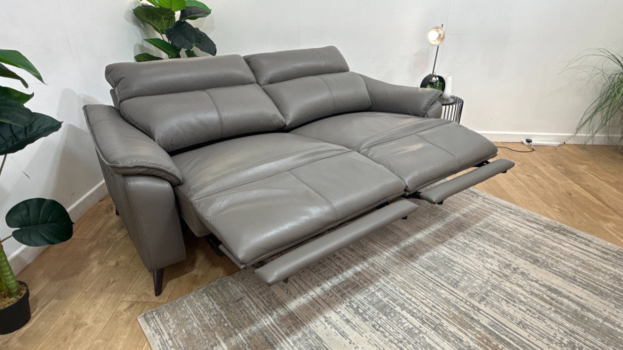 Sofology Arlo Leather 2.5 Seater Power Recliner in Trusty Embossed Elephant