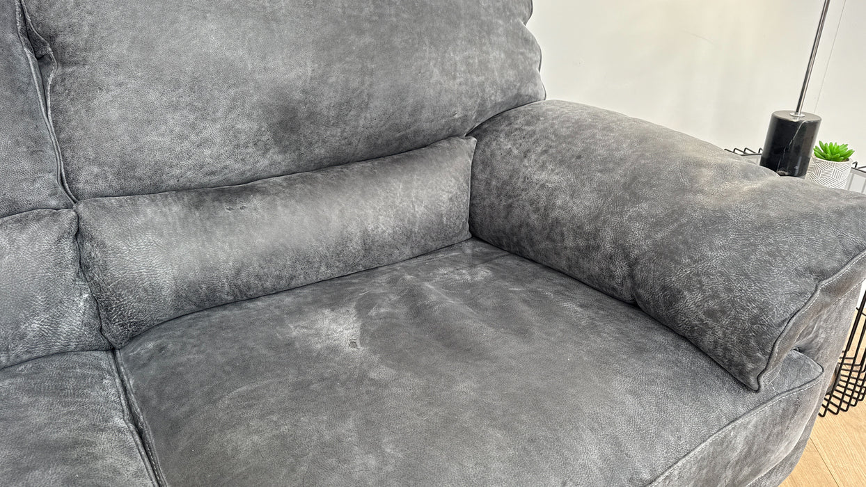 Santino 2 Seater Sofa - Leather - Utah Grey