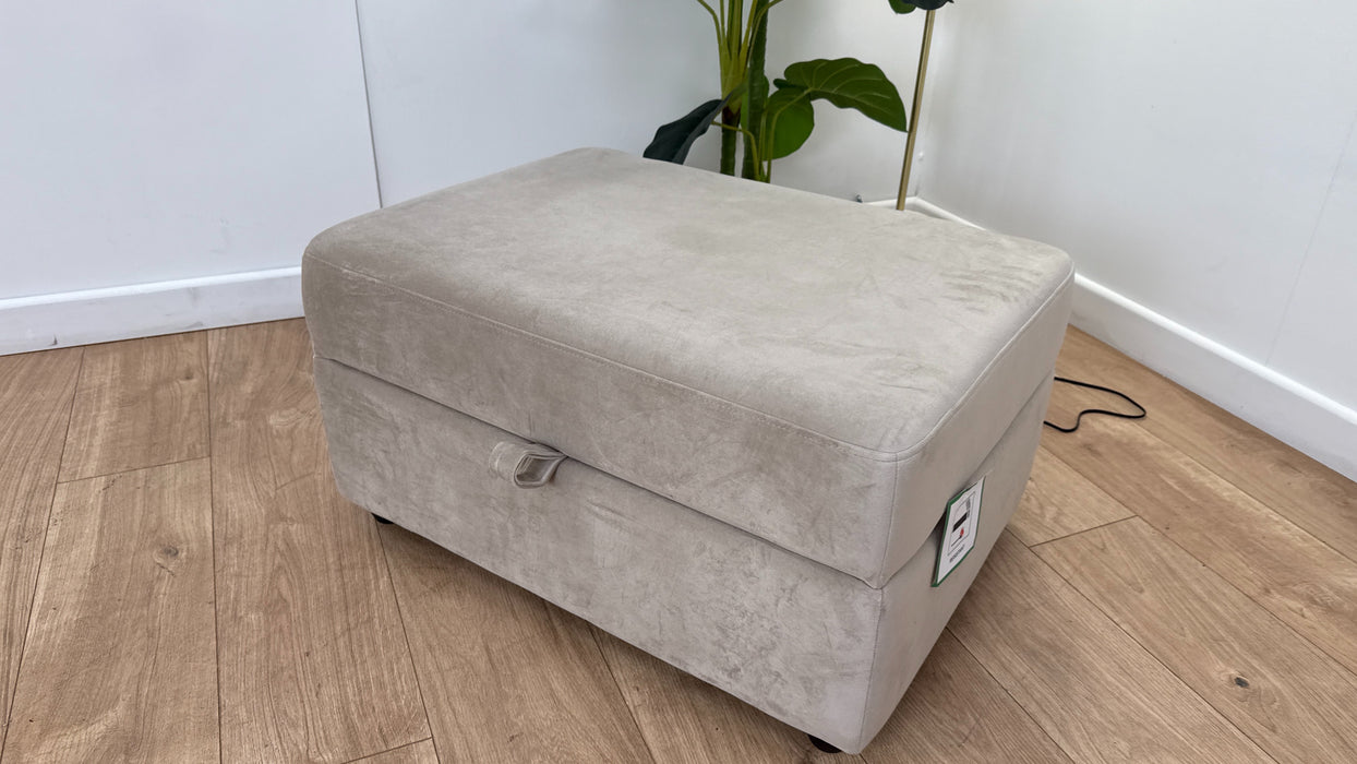 Sofology The Strand Footstool in Matt Velvet Stone All Over