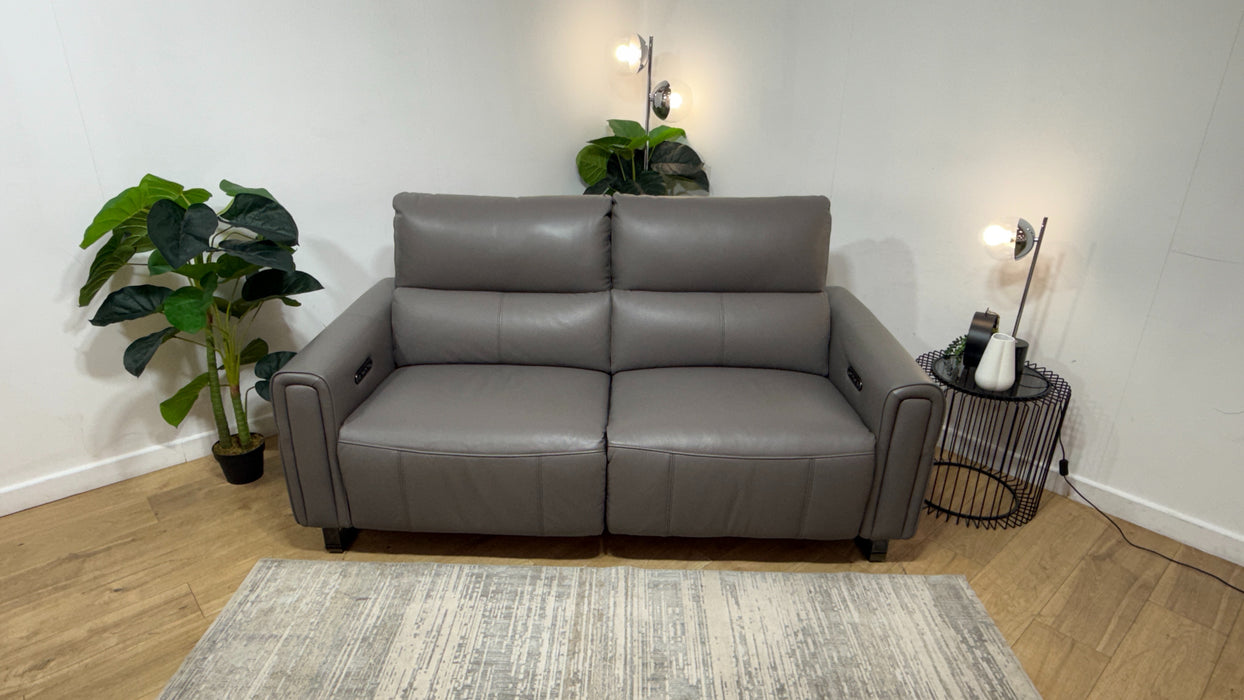 Sofology Ravello Leather 2.5 Seater Power Recliner/Headrest in Trusty Embossed Elephant