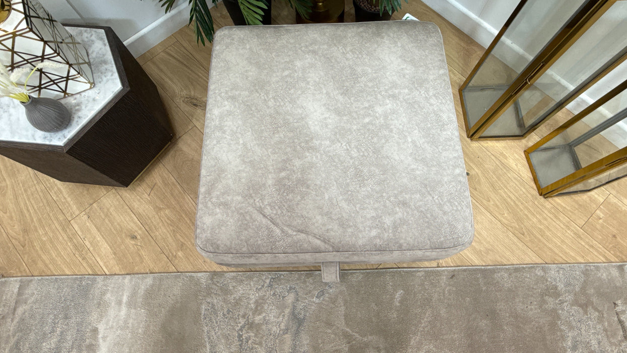 Sofology Hackney Fabric Storage Memory Foam Footstool in Lifestyle Dapple Fabric Stone