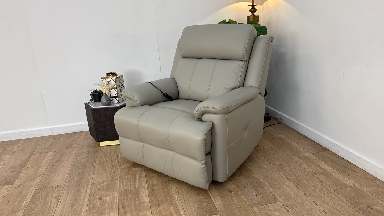 Sofology Gracie Leather Chair Rise & Tilt in Trusty Sheen Lead Grey