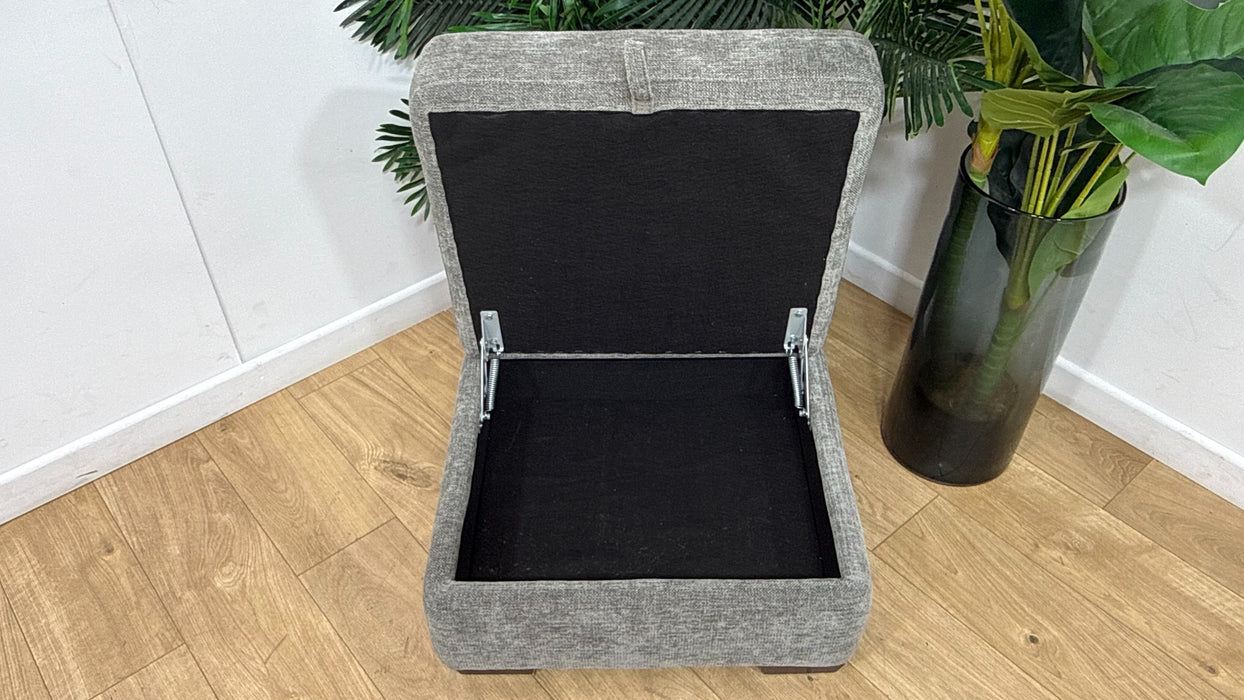 Sofology Elevate Fabric Storage Footstool in Grey
