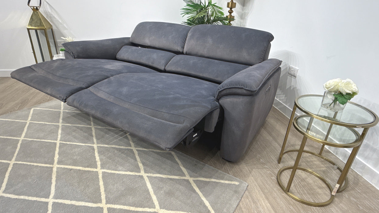 Sofology Hugo Fabric 2.5 Seater Power Recliner/Headrest in Lifestyle Flecked Charcoal