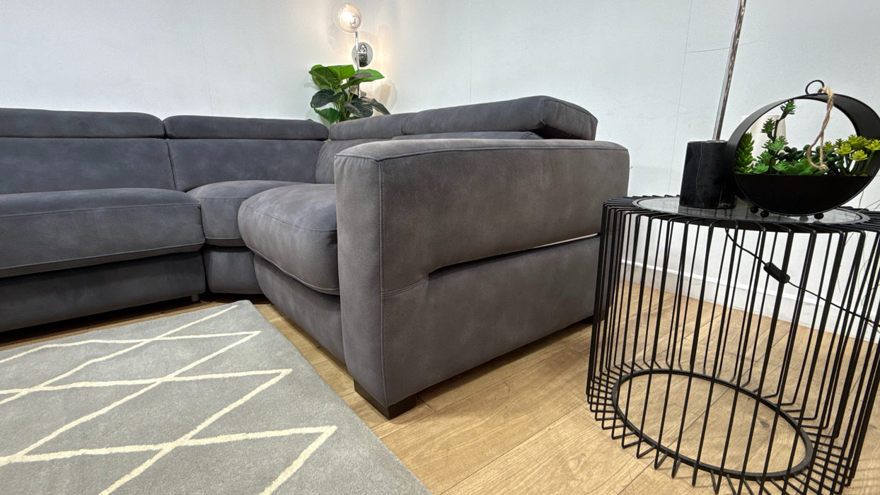 Sofology Metropolitan Fabric 3 Corner 1 Sofabed Power Recliner in Lifestyle Mottled Charcoal