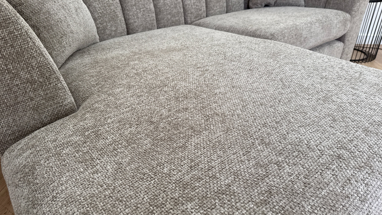 Sofology The Downtown 4 Seater Fabric Chaise in Basketweave Chenille Linen