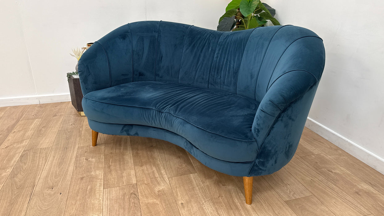 Sofology Perle Fabric 2 Seater in Plush Teal