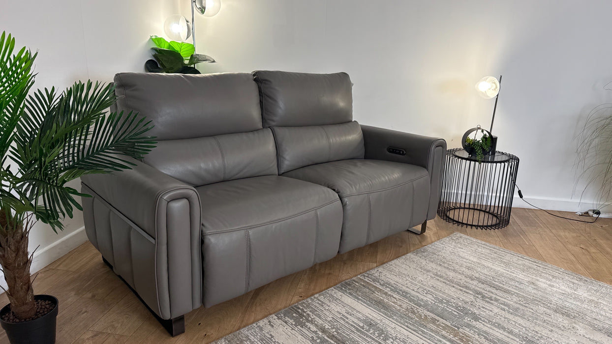 Sofology The Ravello Leather 2.5 Seater Power Recliner/Headrest in Trusty Embossed Elephant