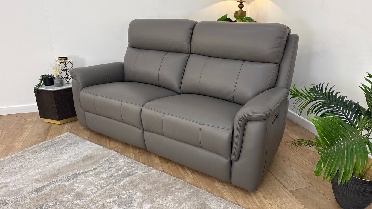 Sofology Sample Leather Recliner 2.5 Seater in Elephant