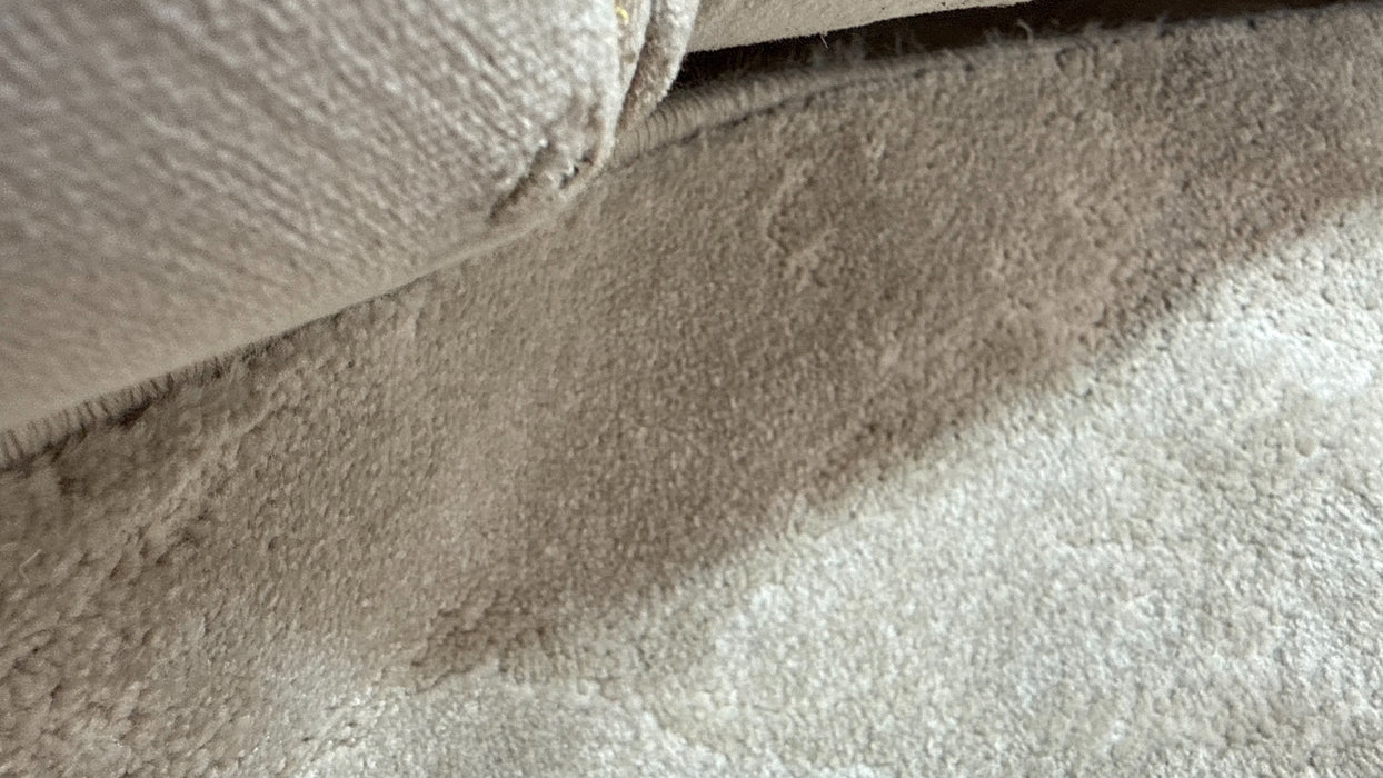 Sofology Gabrielle Fabric 4 Seater Gold Trim in Plush Pebble/Alexa Truffle Mix