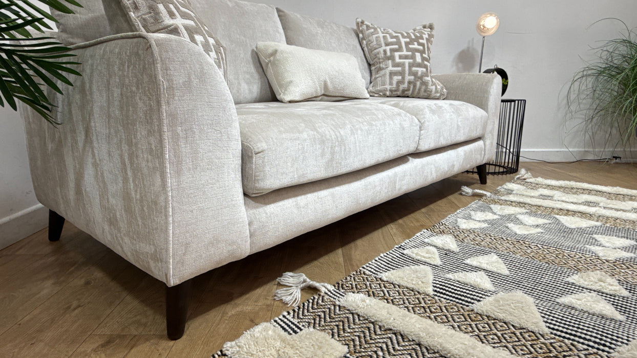 Sofology Mayfair Fabric 3 Seater Foam Seats in Luxury Chenille Mist/Pearl Mix