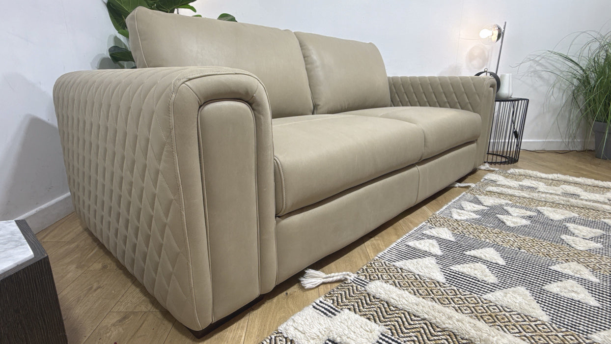 Sofology Firenze Leather 3 Seater in Character Vintage Stone