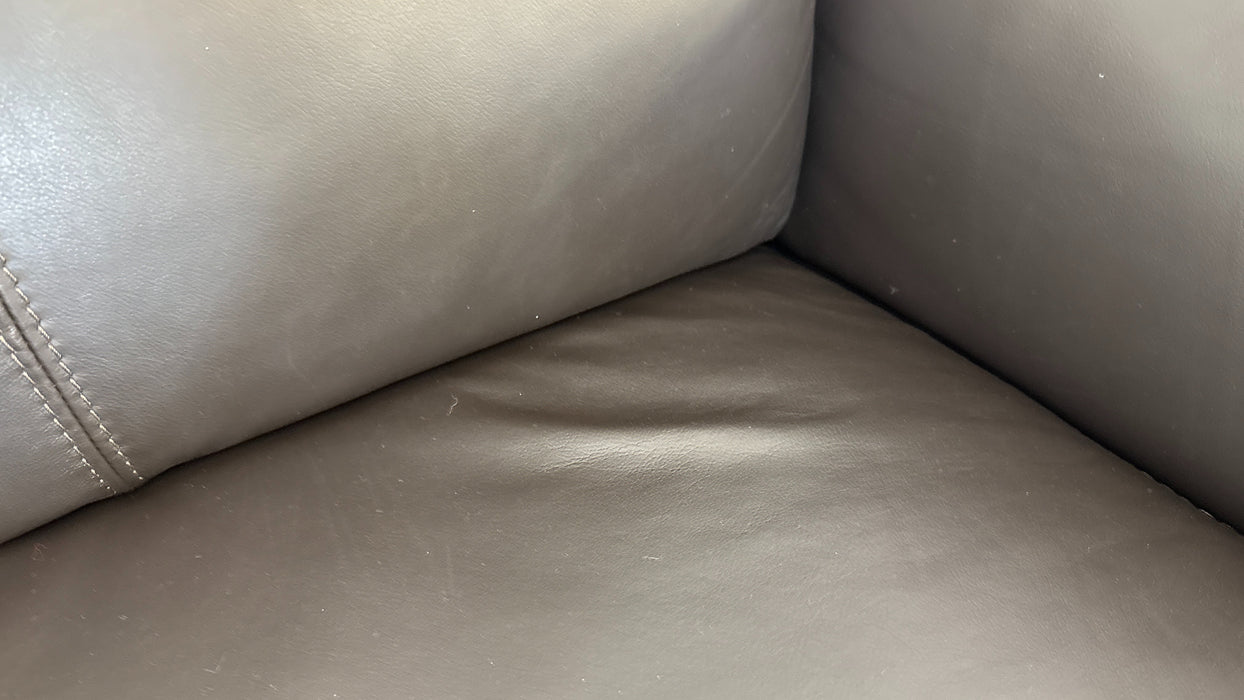 Sofology The Serene Leather 3 Chaise Power Recliner/Headrest in Trusty Matt Dark Brown