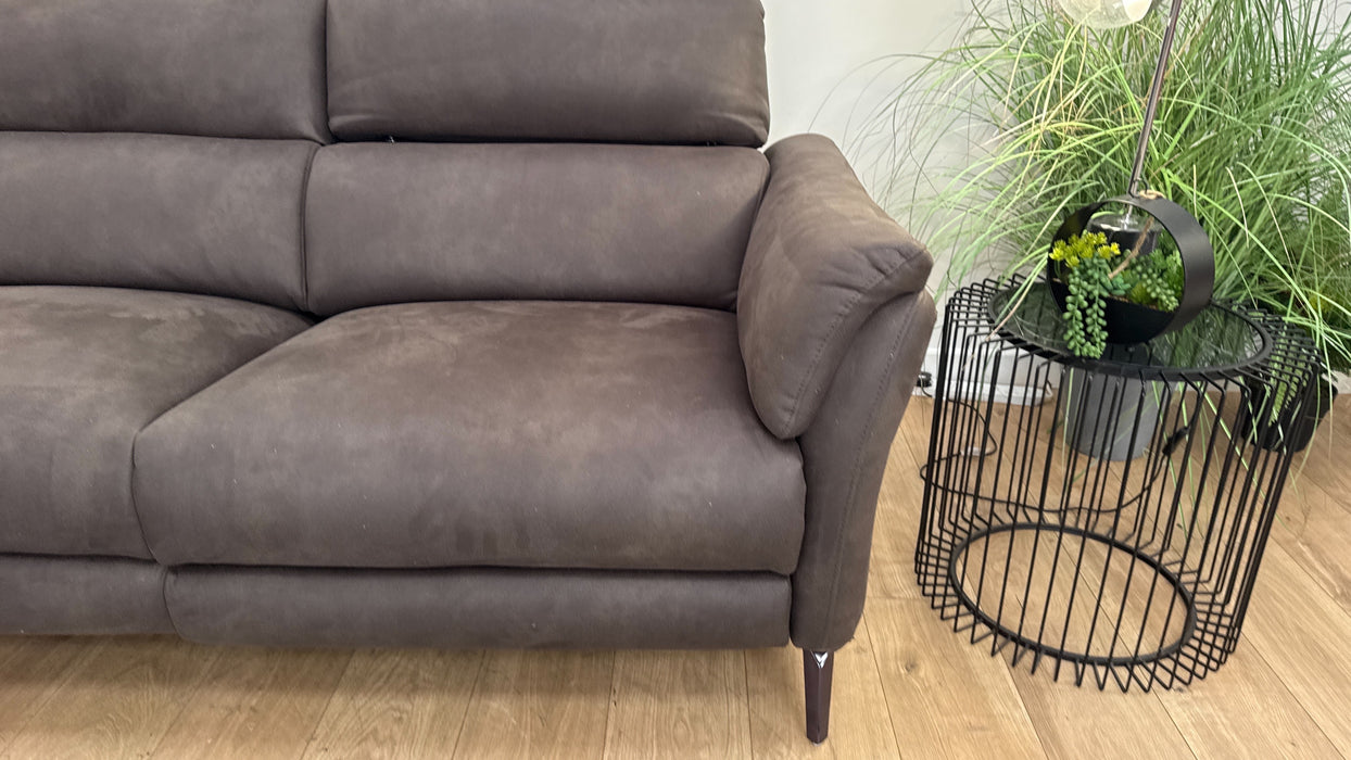 Sofology The Missouri 1 Corner 3 Fabric Recliner Sofa in Lifestyle Embossed Cappuccino