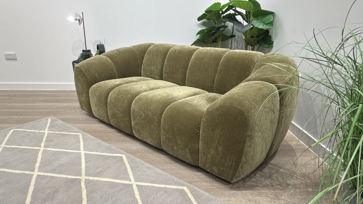 Sofology Waldorf Fabric 2 Seater Sofa in Soft Chenille Olive Mix