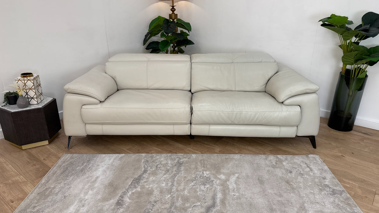 DFS Leather 3 Seater Recliner in Ivory