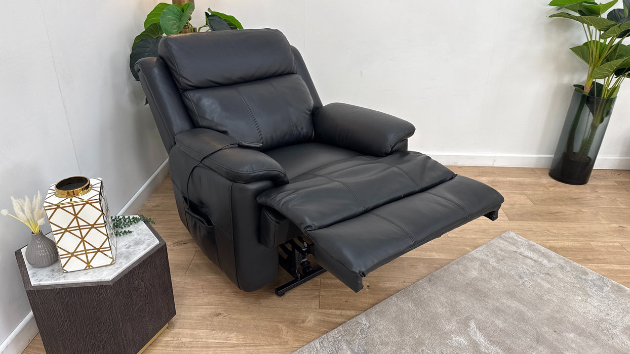 Sofology Gracie Leather Chair Rise & Tilt in Trusty Sheen Jet Black